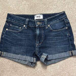 PAIGE Women's Dark Blue Jean Shorts